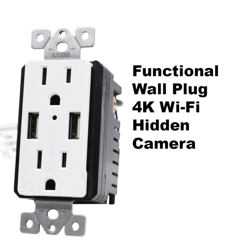 4K WiFi Spy Functional Electrical Outlet Camera - Wall Outlet Hidden ...